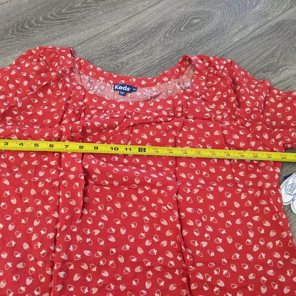 Keds Women's Blouse Top Short-sleeve Strawberry Print - Picture 3 of 9